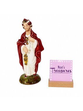 Vintage 70's Atlantic Mold WISE MAN Gift Red 7.5" Tall Nativity Ceramic Figurine